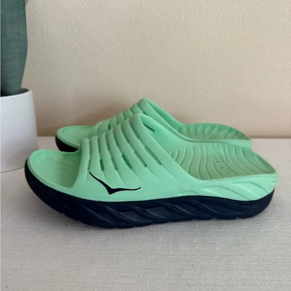 HOKA One One Mint Green/Black Unisex Slide Sandals - Picture 6 of 11